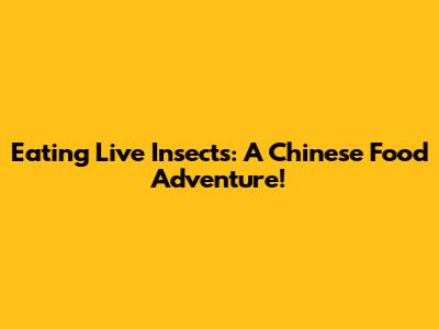 Eating Live Insects: A Chinese Food Adventure!