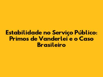 Estabilidade no Serviço Público: Primos de Vanderlei e o Caso Brasileiro