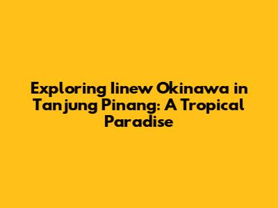 Exploring Iinew Okinawa in Tanjung Pinang: A Tropical Paradise
