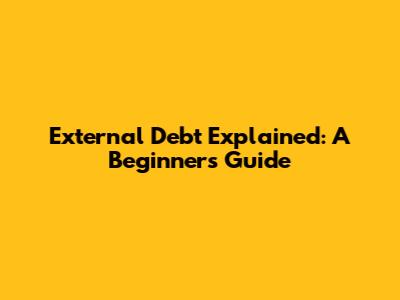 External Debt Explained: A Beginner's Guide