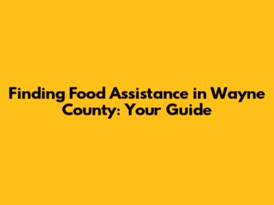 Finding Food Assistance in Wayne County: Your Guide