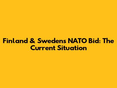 Finland & Sweden's NATO Bid: The Current Situation