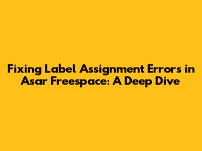 Fixing Label Assignment Errors in Asar Freespace: A Deep Dive