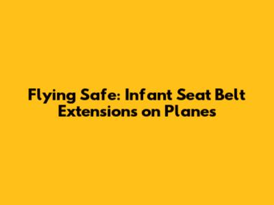 Flying Safe: Infant Seat Belt Extensions on Planes