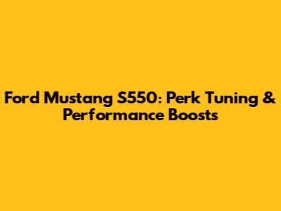 Ford Mustang S550: Perk Tuning & Performance Boosts