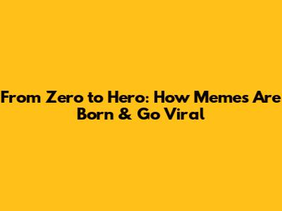 From Zero to Hero: How Memes Are Born & Go Viral
