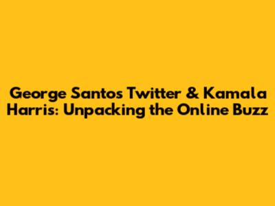 George Santos' Twitter & Kamala Harris: Unpacking the Online Buzz
