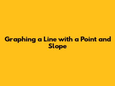 Graphing a Line with a Point and Slope