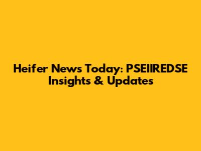 Heifer News Today: PSEIIREDSE Insights & Updates