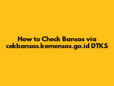 How to Check Bansos via cekbansos.kemensos.go.id DTKS