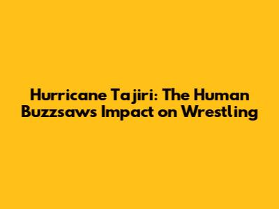 Hurricane Tajiri: The Human Buzzsaw's Impact on Wrestling
