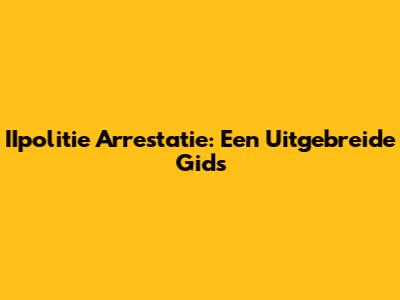 IIpolitie Arrestatie: Een Uitgebreide Gids