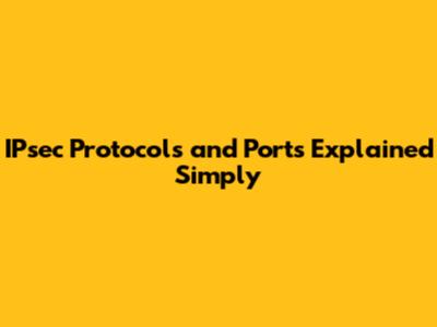 IPsec Protocols and Ports Explained Simply