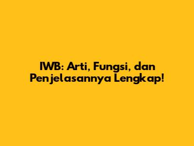 IWB: Arti, Fungsi, dan Penjelasannya Lengkap!