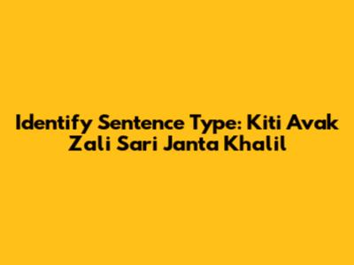 Identify Sentence Type: "Kiti Avak Zali Sari Janta Khalil"