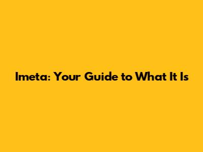 Imeta: Your Guide to What It Is