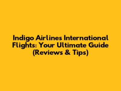 Indigo Airlines International Flights: Your Ultimate Guide (Reviews & Tips)