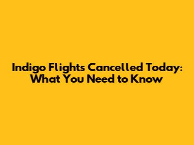 Indigo Flights Cancelled Today: What You Need to Know
