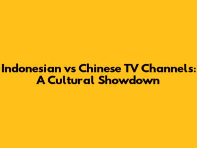 Indonesian vs Chinese TV Channels: A Cultural Showdown