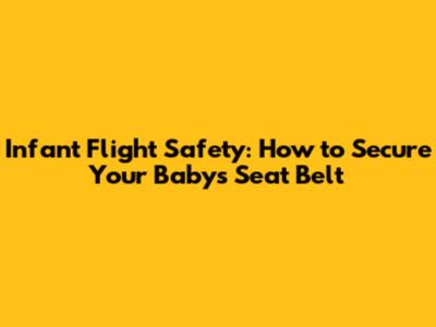 Infant Flight Safety: How to Secure Your Baby's Seat Belt