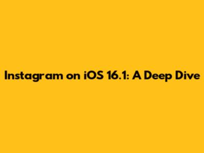 Instagram on iOS 16.1: A Deep Dive