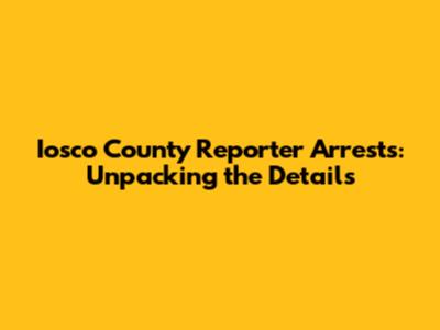 Iosco County Reporter Arrests: Unpacking the Details