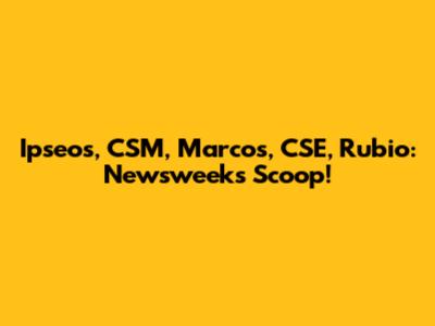 Ipseos, CSM, Marcos, CSE, Rubio: Newsweek's Scoop!