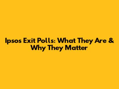 Ipsos Exit Polls: What They Are & Why They Matter