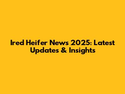 Ired Heifer News 2025: Latest Updates & Insights