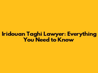 Iridouan Taghi Lawyer: Everything You Need to Know