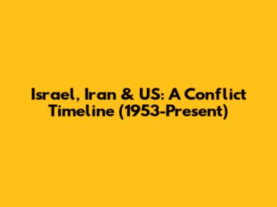 Israel, Iran & US: A Conflict Timeline (1953-Present)