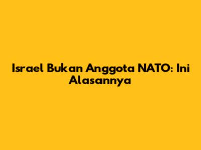 Israel Bukan Anggota NATO: Ini Alasannya