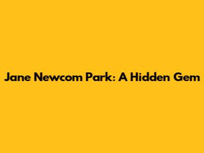 Jane Newcom Park: A Hidden Gem