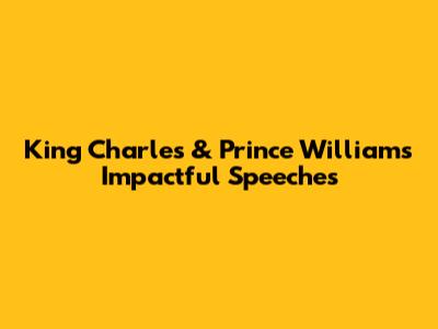 King Charles' & Prince William's Impactful Speeches