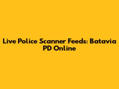 Live Police Scanner Feeds: Batavia PD Online