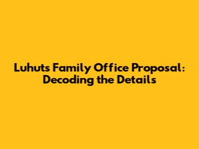 Luhut's Family Office Proposal: Decoding the Details