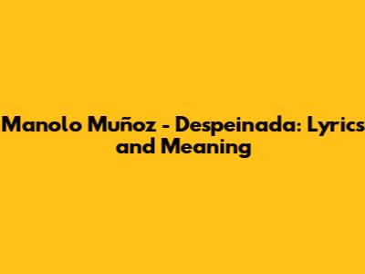 Manolo Muñoz - Despeinada: Lyrics and Meaning