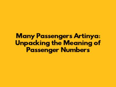 Many Passengers Artinya: Unpacking the Meaning of Passenger Numbers