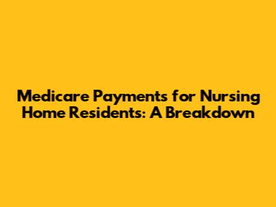 Medicare Payments for Nursing Home Residents: A Breakdown