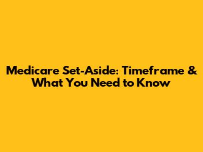 Medicare Set-Aside: Timeframe & What You Need to Know