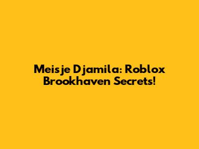 Meisje Djamila: Roblox Brookhaven Secrets!