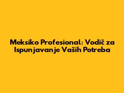 Meksiko Profesional: Vodič za Ispunjavanje Vaših Potreba