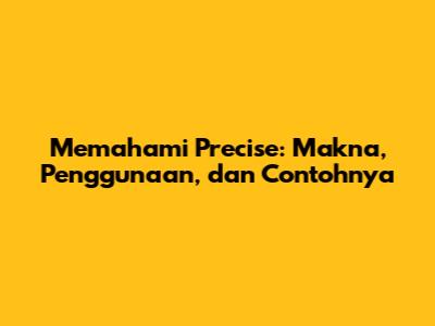 Memahami 'Precise': Makna, Penggunaan, dan Contohnya