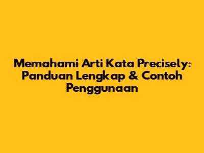 Memahami Arti Kata Precisely: Panduan Lengkap & Contoh Penggunaan