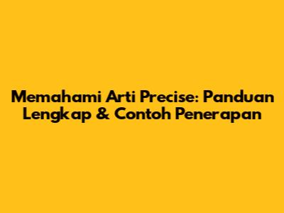Memahami Arti Precise: Panduan Lengkap & Contoh Penerapan