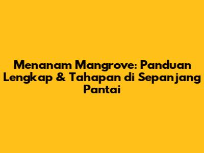 Menanam Mangrove: Panduan Lengkap & Tahapan di Sepanjang Pantai