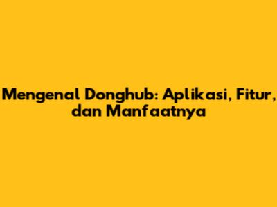 Mengenal Donghub: Aplikasi, Fitur, dan Manfaatnya