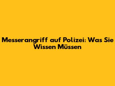 Messerangriff auf Polizei: Was Sie Wissen Müssen