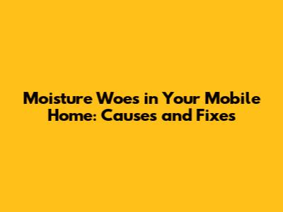 Moisture Woes in Your Mobile Home: Causes and Fixes