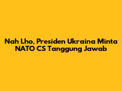 Nah Lho, Presiden Ukraina Minta NATO CS Tanggung Jawab